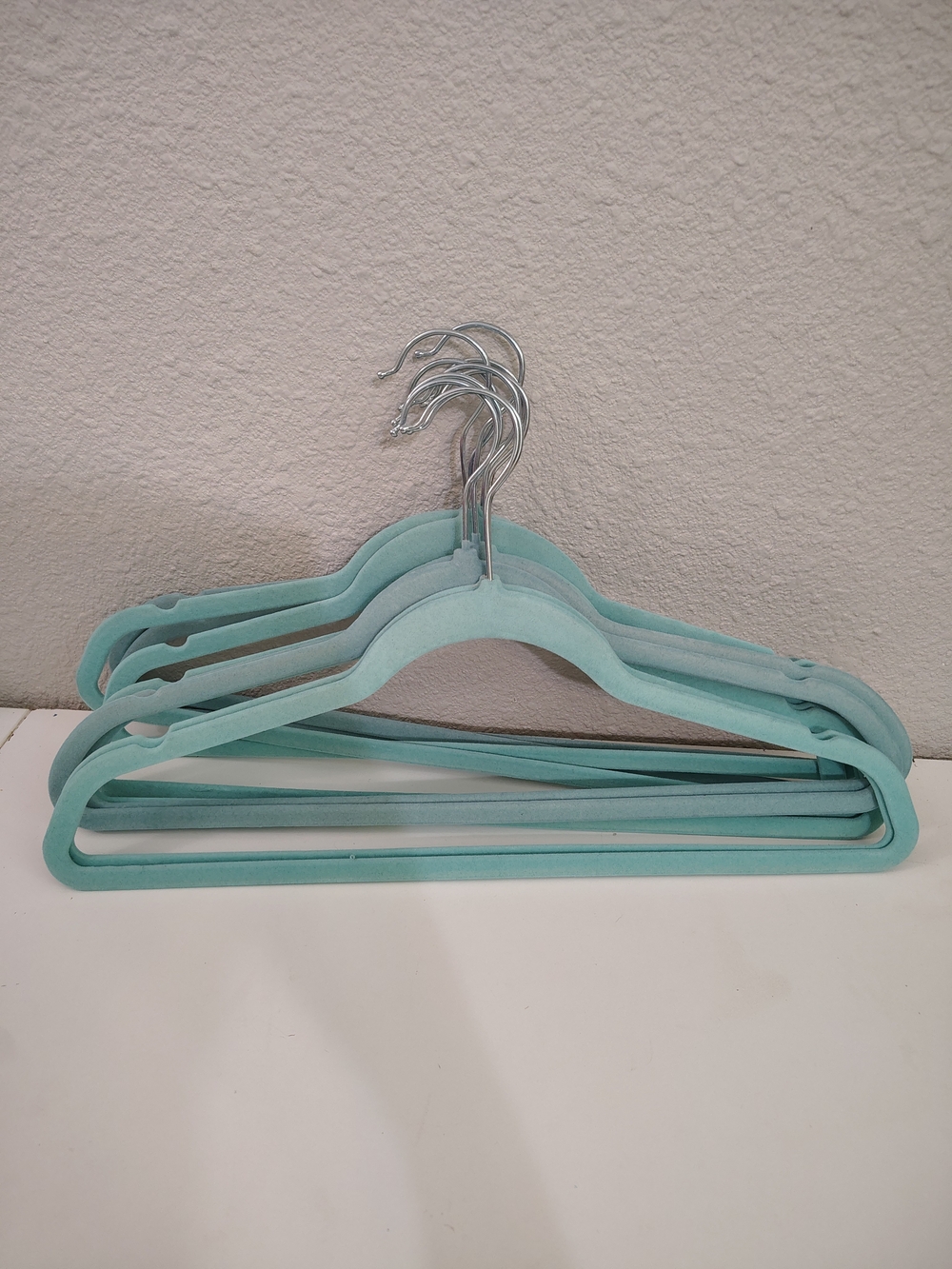 Light Blue Velvet Hangers for Clothes Closet Storage Organization Full Size 10ct